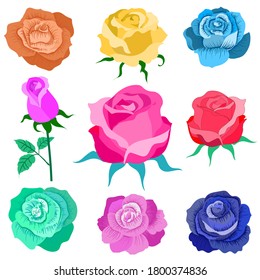 Rose vector by hand drawing, Vector background, fabric, tattoo
