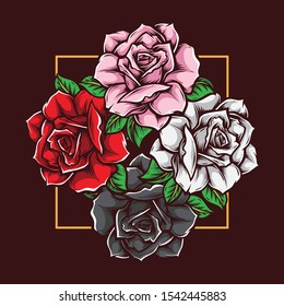 rose vector with different color