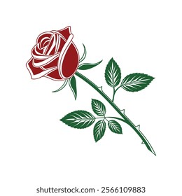 A rose vector is a digital illustration of a rose created using vector graphics, characterized by clean lines, smooth curves, and scalability for various design uses