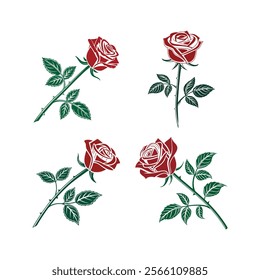 A rose vector is a digital illustration of a rose created using vector graphics, characterized by clean lines, smooth curves, and scalability for various design uses