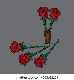 Rose vector drawing doodle love design