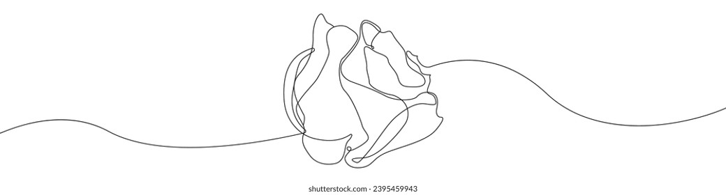 El vector rosa dibuja una línea. Vector de dibujo continuo de flor rosa. Icono del vector de rosa. Diseño de iconos lineales de flores.