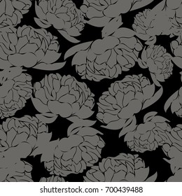 rose  vector fine texture with damask grey background and floral elements. Seamless abstract  background