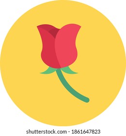 rose vector flat colour icon