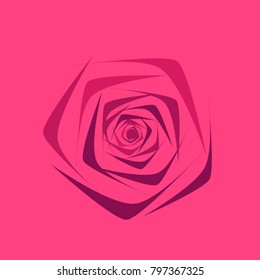 Rose. Vector Flower. Beautiful Rose in Ethnic Style for Textile, Tile, Paper, Card, Banner, Fabric, Illustration. Ethnic Rose. Vector Illustration. Symbol. Flower. Stylized Rose. Geometric.