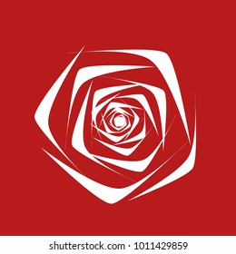 Rose. Vector Flower. Beautiful White Rose in Ethnic Style for Textile, Tile, Paper, Card, Banner, Fabric, Illustration. Ethnic Rose. Vector Illustration. Symbol. Flower. Stylized Rose. Geometric.