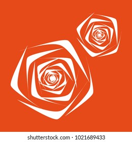 Rose. Vector Flower. Beautiful White Rose in Ethnic Style for Textile, Tile, Paper, Card, Banner, Fabric, Illustration. Ethnic Rose. Vector Illustration. Symbol. Flower. Stylized Rose. Geometric.