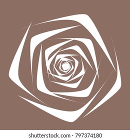 Rose. Vector Flower. Beautiful White Rose in Ethnic Style for Textile, Tile, Paper, Card, Banner, Fabric, Illustration. Ethnic Rose. Vector Illustration. Symbol. Flower. Stylized Rose. Geometric.