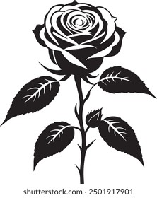 rosa, Vector, flor, silueta, simple, ilustración, icono, patrón, negro, rama, plantilla, diseño, blanco, hoja, forma, doodle, boceto, floral, tatuaje, flor, decoración, vapor, arte, abstracto, jardín,