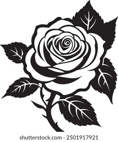 rosa, Vector, flor, silueta, simple, ilustración, icono, patrón, negro, rama, plantilla, diseño, blanco, hoja, forma, doodle, boceto, floral, tatuaje, flor, decoración, vapor, arte, abstracto, jardín,