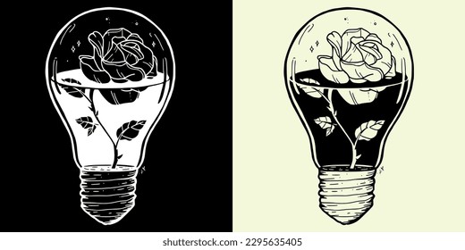 Rose vector flower rose sublimation cricut flowers Light bulb lamp