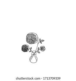Die rosarote Vektorillustration blüht in der Vase