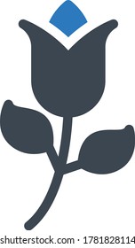 icono de color de glifo vector de rosa 
