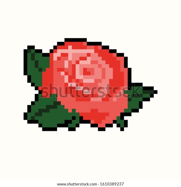 Rose Vector Graphics Pixel Art Stock Vector (Royalty Free) 1610389237 ...