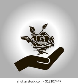 rose vector icon