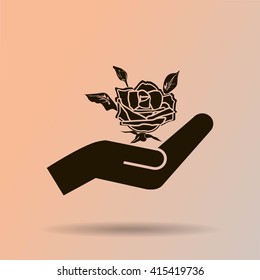 rose vector icon