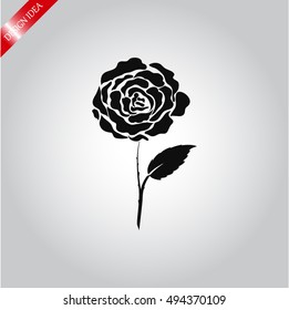 Rose Vector Icon Stock Vector (Royalty Free) 485514541