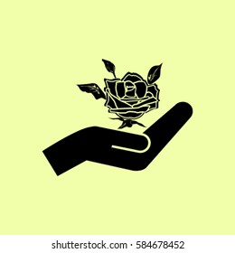 rose vector icon