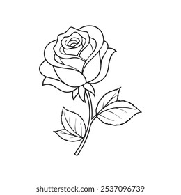Rose vector icon art design.