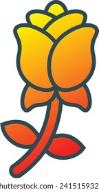 Icono del vector de rosa. Se puede usar para imprimir, móviles y aplicaciones web.