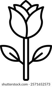 Rose vector icon. Can be used for printing, mobile and web applications.