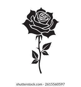 Rose Vector  icon. Decorative flower silhouettes for your design
