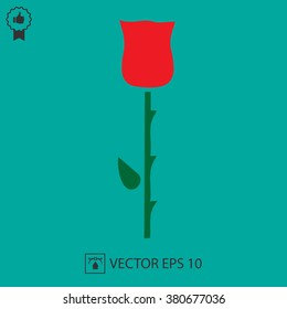 Rose vector icon EPS 10. Romantic symbol. Simple isolated vector illustration.