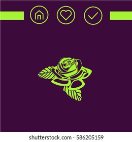 rose vector icon. flat icon for the web. logo design. flower