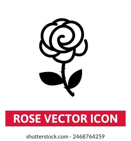 Rose vector icon. Flower sign.