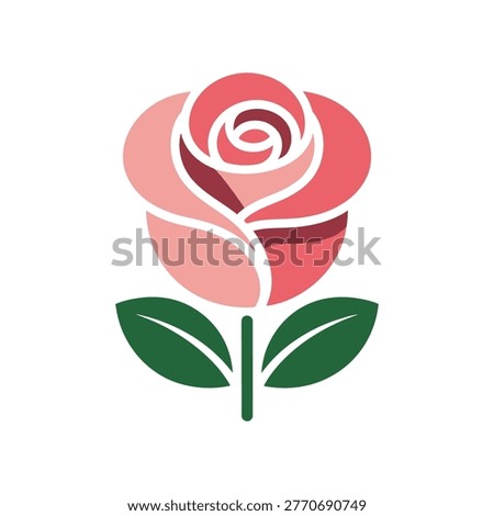 Rose vector icon graphic isolated sketch illustration on white background.