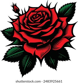 Rose vector icon illustration. rose icon, vector, logo.