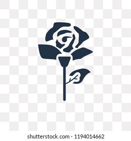 Rose vector icon isolated on transparent background, Rose transparency concept can be used web and mobile