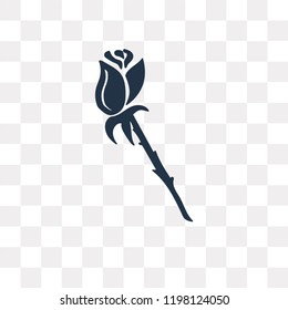 Rose vector icon isolated on transparent background, Rose transparency concept can be used web and mobile