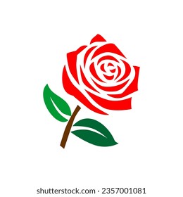 Rose vector icon isolated on white background