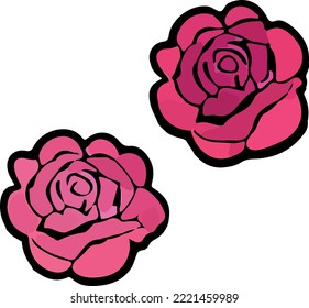 Rose vector icon on white background 