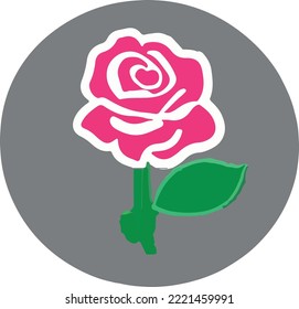 Rose vector icon on white background 