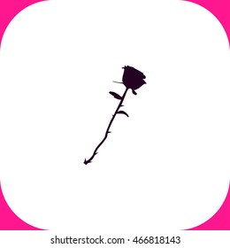 Rose vector icon on white background.