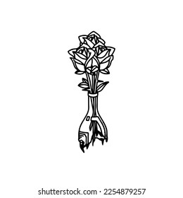  Rose Vektorgrafik mit Flaschenkonzept