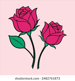Rose vector illustration color rose red yellow
