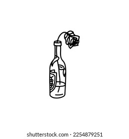  rose vector illustration with concept bottle