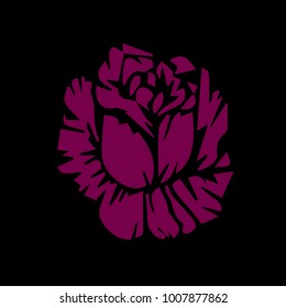 Rose vector illustration. Doodle style. Design, print, logo, decor, textile, paper.