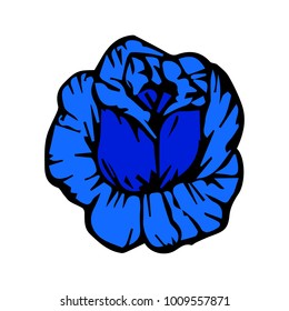 Rose vector illustration. Doodle style. Design, print, logo, decor, textile, paper.
