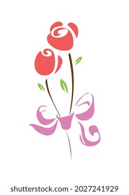 Rose vector illustration. Doodle style. Design, print, logo, textile, paper.