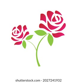 Rose vector illustration. Doodle style. Design, print, logo, textile, paper.
