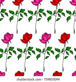 Rose vector illustration. Doodle style. Design, print, logo, decor, textile, paper