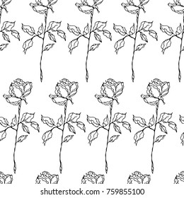Rose vector illustration. Doodle style. Design, print, logo, decor, textile, paper