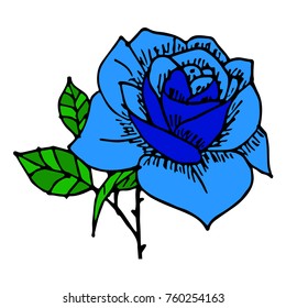 Rose vector illustration. Doodle style. Design, print, logo, decor, textile, paper