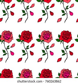 Rose vector illustration. Doodle style. Design, print, logo, decor, textile, paper