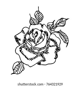 Rose vector illustration. Doodle style. Design, print, logo, decor, textile, paper