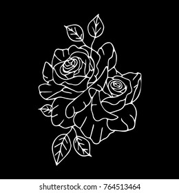 Rose vector illustration. Doodle style. Design, print, logo, decor, textile, paper